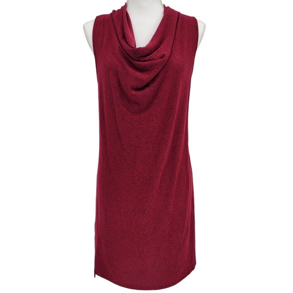 Z SUPPLY Cowl Neck Knit Dress S Red Sleeveless‎ Soft Cozy Casual Lounge